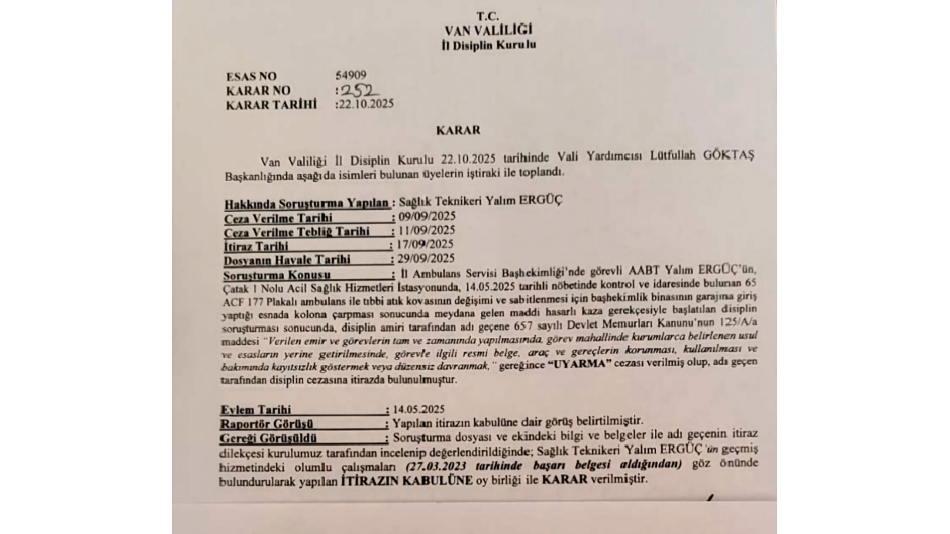 İDARİ SORUŞTURMA CEZASI İTİRAZIMIZLA KALDIRILDI